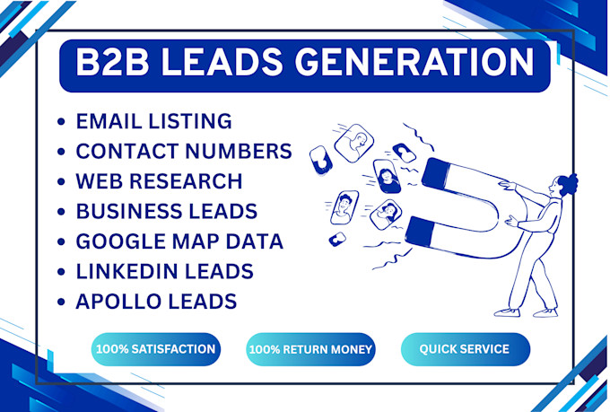 b2b lead generation, target email list building and google info leads